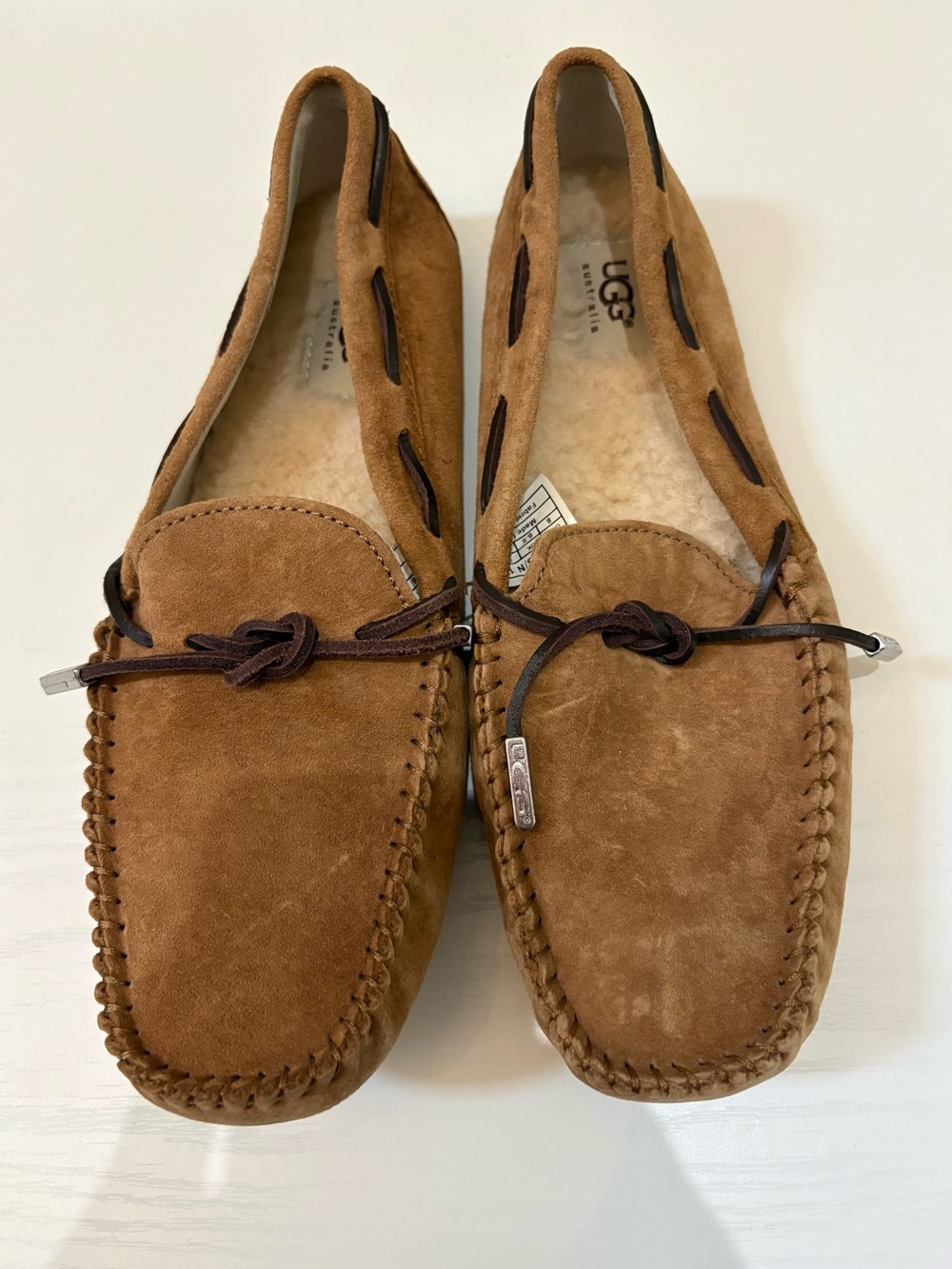 UGG Suede Tan Moccasin Classic Slippers Size 8